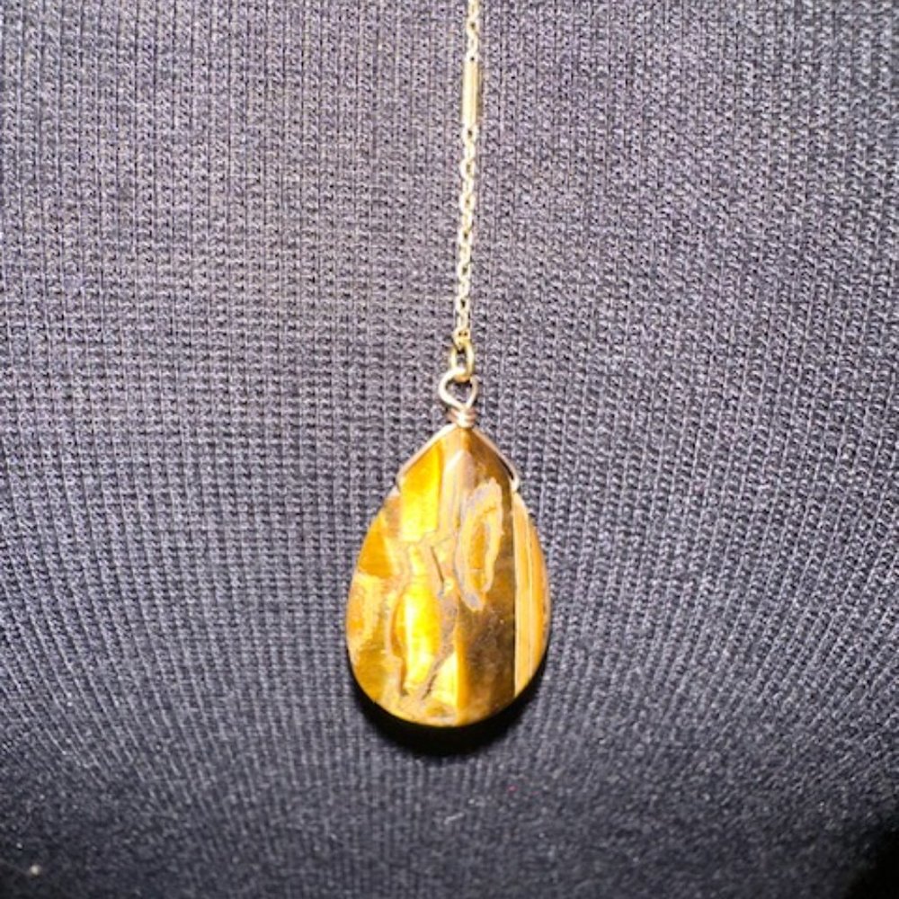 Tiger Teardrop Natural Stone Y Necklace  2027  NWT Boutique - Picture 3 of 10